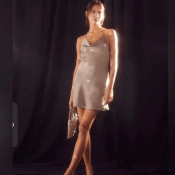 Abercrombie & Fitch Cowl Neck Slip Mini Dress Small - Picture 1 of 15